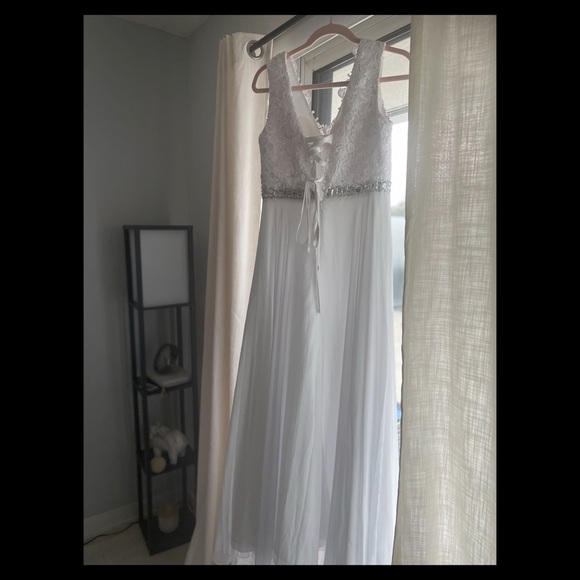 White Formal Evening Gown - Picture 3 of 3